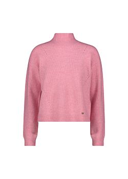 Sea Pink Pink ribbed turtle neck jumper Gaudì Jeans