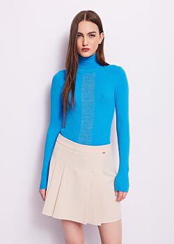 Diva Blue Blue ribbed turtle neck jumper Gaudì Jeans