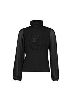 Black jersey tshirt with logo Gaudì Jeans
