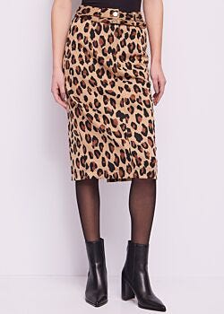 Animalier Tan-black Jupe jacquard motif animalier Gaudì Jeans