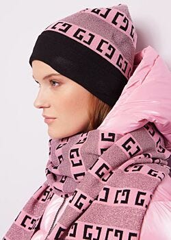3448-2001 Beanie hat with jacquard logo Gaudì Jeans