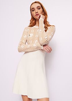 Vestito beige in maglia jacquard Gaudì Fashion