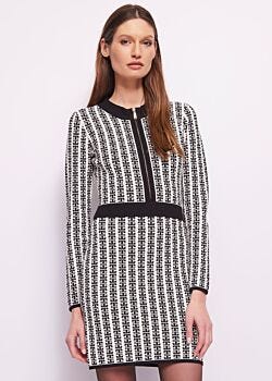 Solitary Star-black Robe en maille jacquard avec fermeture éclair Gaudì Fashion