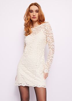 Mini-robe en dentelle blanche Gaudì Fashion