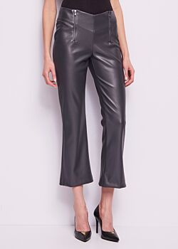 Steel Gray Pantalón gris de piel sintética Gaudì Fashion