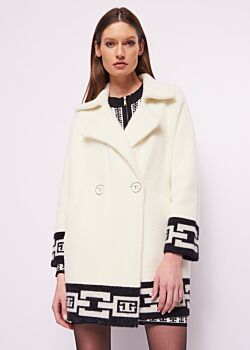 Solitary Star-black Knitted doublebreasted coat Gaudì Fashion