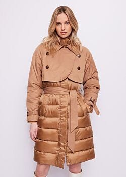 Brown Quilted nylon down jacket Gaudì Fashion