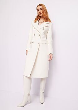 White doublebreasted coat Gaudì Fashion