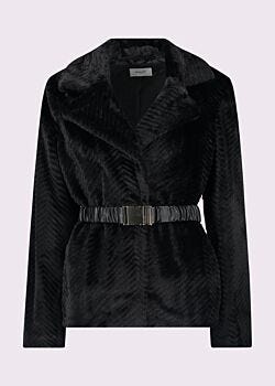 Black Blazer noir en fourrure synthétique Gaudì Fashion