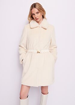 Almond Milk Faux fur coat Gaudì Fashion
