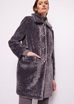 Steel Gray Cappotto in pelliccia sintetica Gaudì Fashion