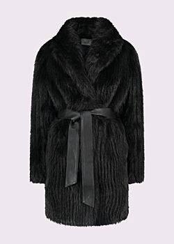 Black Manteau en fourrure synthétique noire Gaudì Fashion
