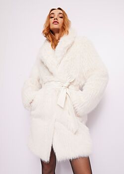 Solitary Star Manteau en fourrure synthétique blanche Gaudì Fashion