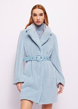 Tourmaline Manteau en fourrure synthétique bleu ciel Gaudì Fashion