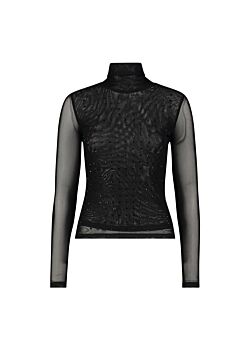 Black Tulle tshirt with rhinestones Gaudì Fashion