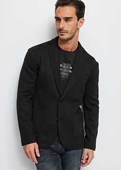 Black Blazer noir droit en maille Gaudì Homme