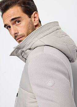 Wet Weather Piumino grigio in nylon trapuntato Gaudì Uomo