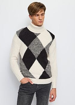 White Onyx+mulch Pull à col montant en laine mélangée Gaudì Homme