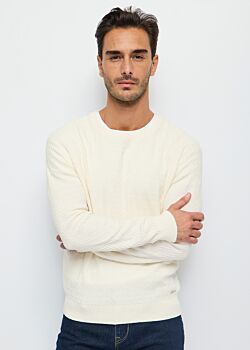 Antique White Maglia bianca in cotone e cahsmere Gaudì Uomo