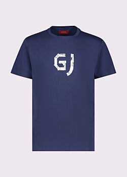 T-shirt blu in cotone con logo Gaudì Uomo