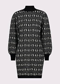 Grey dress with jacquard logo Gaudì Jeans