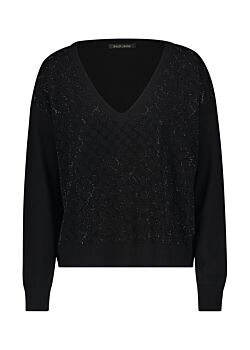 Jersey negro con logotipo y pedrería Gaudì Jeans