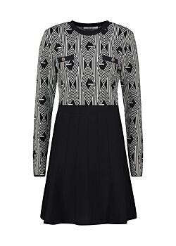 Vestito nero in maglia jacquard Gaudì Fashion
