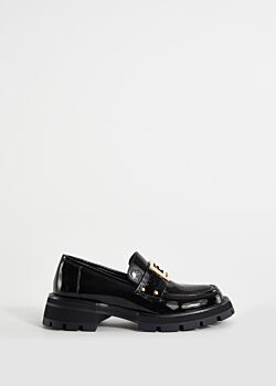 Black Patentleather loafers with studs Gaudì Fashion