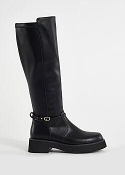 Black Stivali in pelle con elastico Gaudì Fashion