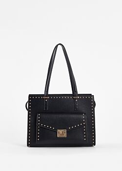 Black shopper bag with studs Gaudì Fashion