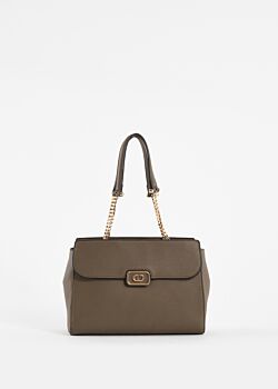 Brown, fauxleather shopper bag Gaudì Fashion