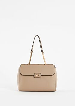 Beige fauxleather shopper bag Gaudì Fashion