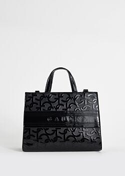 Shopping bag nera con logo Gaudì Fashion