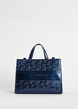 Shopping bag blu con logo Gaudì Fashion