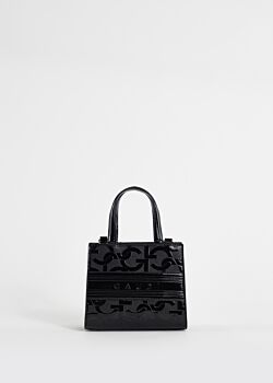 Black mini shopper bag with logo Gaudì Fashion