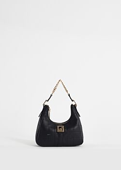 Mini borsa hobo nera trapuntata Gaudì Fashion
