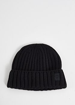 Black ribbed beanie hat Gaudì Fashion