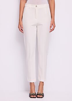 Bianco Pantaloni bianchi da donna con piega Gaudì Jeans