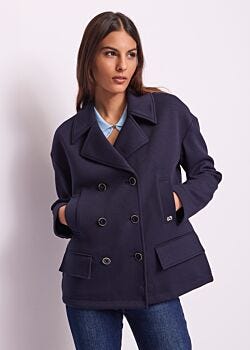 Naval Academy Caban bleu en scuba pour femme Gaudì Jeans