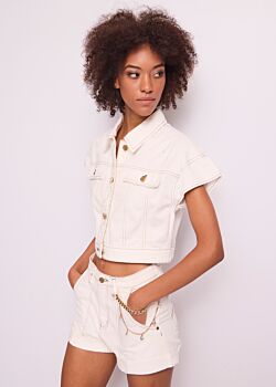 Bianco Giacca donna bianca con bottoni logati Gaudì Jeans