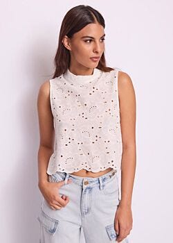Bianco Top donna bianco a collo alto Gaudì Jeans