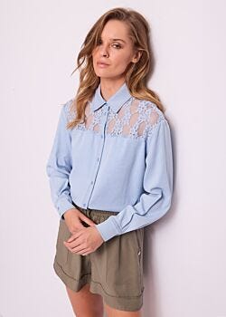 Denim Light Chemise en chambray avec dentelle pour femme Gaudì Jeans