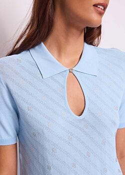 Polo donna blu con maniche corte Gaudì Jeans