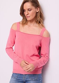 Confetti Maglia donna rosa off the shoulder Gaudì Jeans