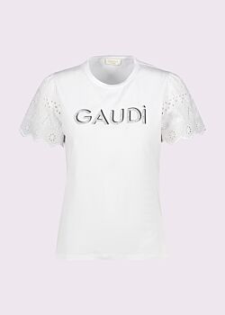 White T-shirt blanc en coton pour femme Gaudì Jeans