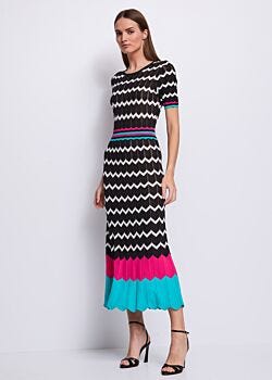 2001 Black-2101 Egre Robe en maille jacquard pour femme Gaudì Fashion