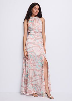 2133 Sea Salt-3417 C Women's printed chiffon dress Gaudì Fashion