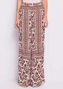 2125 White Swan -431 Pantalon en crêpe imprimé pour femme Gaudì Fashion