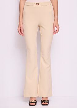 Wood Ash Pantaloni da donna beige in tessuto tecnico Gaudì Fashion