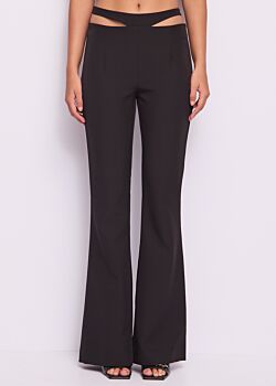 Black Pantaloni da donna neri con fibbia Gaudì Fashion
